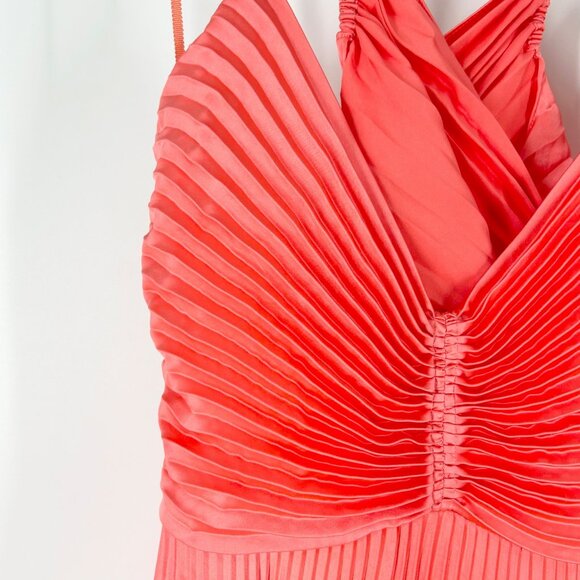 NWT A.L.C. Aries Pleated Satin Maxi Dress in Maillot - Picture 6 of 10